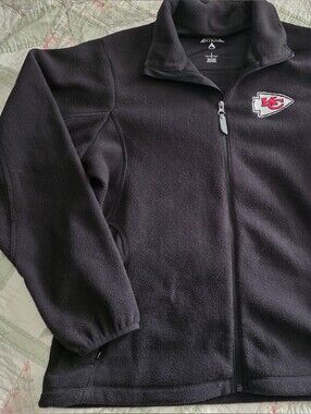 Black Kansas City Chiefs Fleece Jacket with Red & White Logo